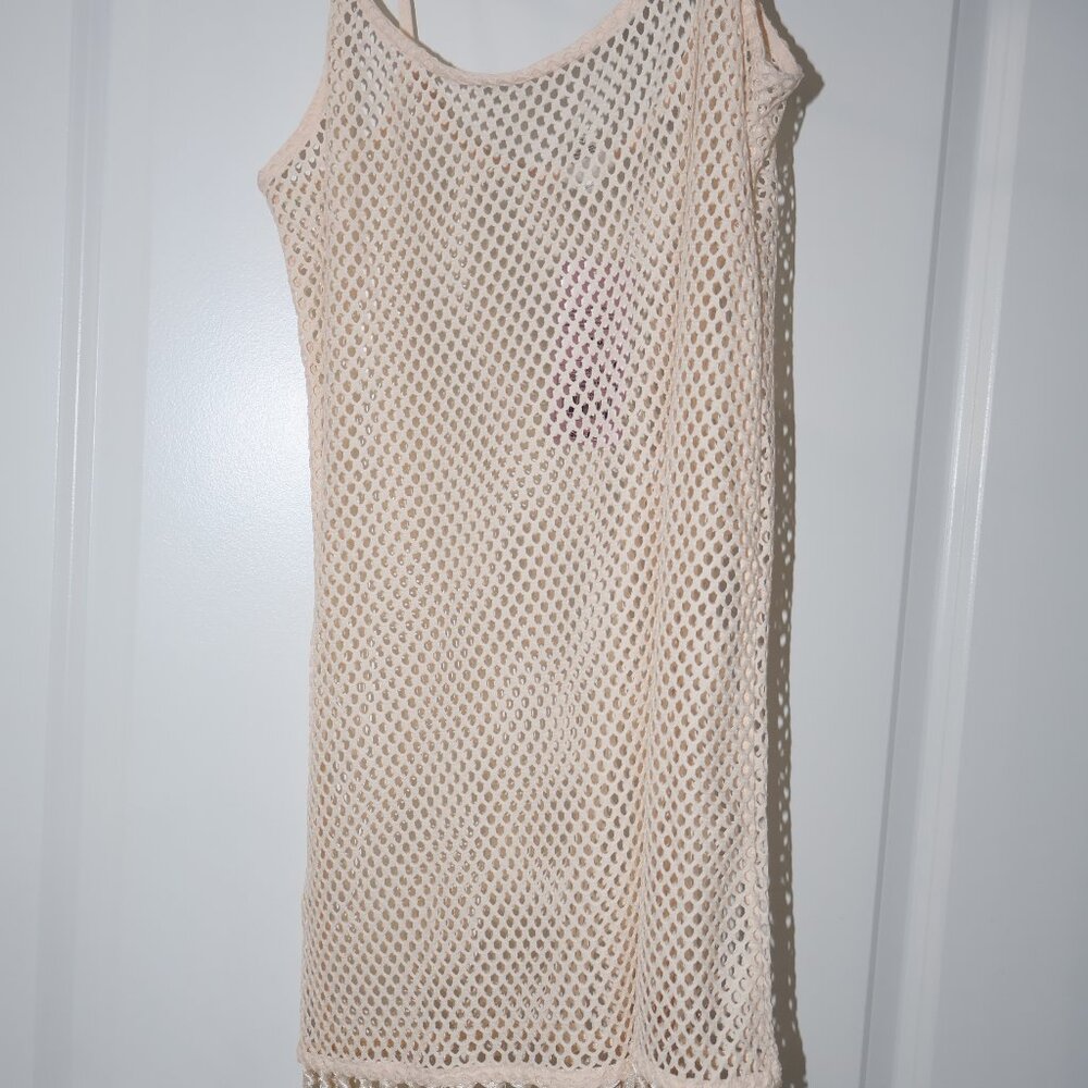 Wild Fable Cream Mesh Fringe Cover-Up Dress | Size S & L - Picture 4 of 10